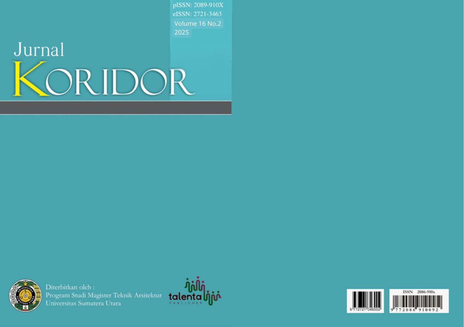 					View Vol. 16 No. 2 (2025): Jurnal Koridor
				