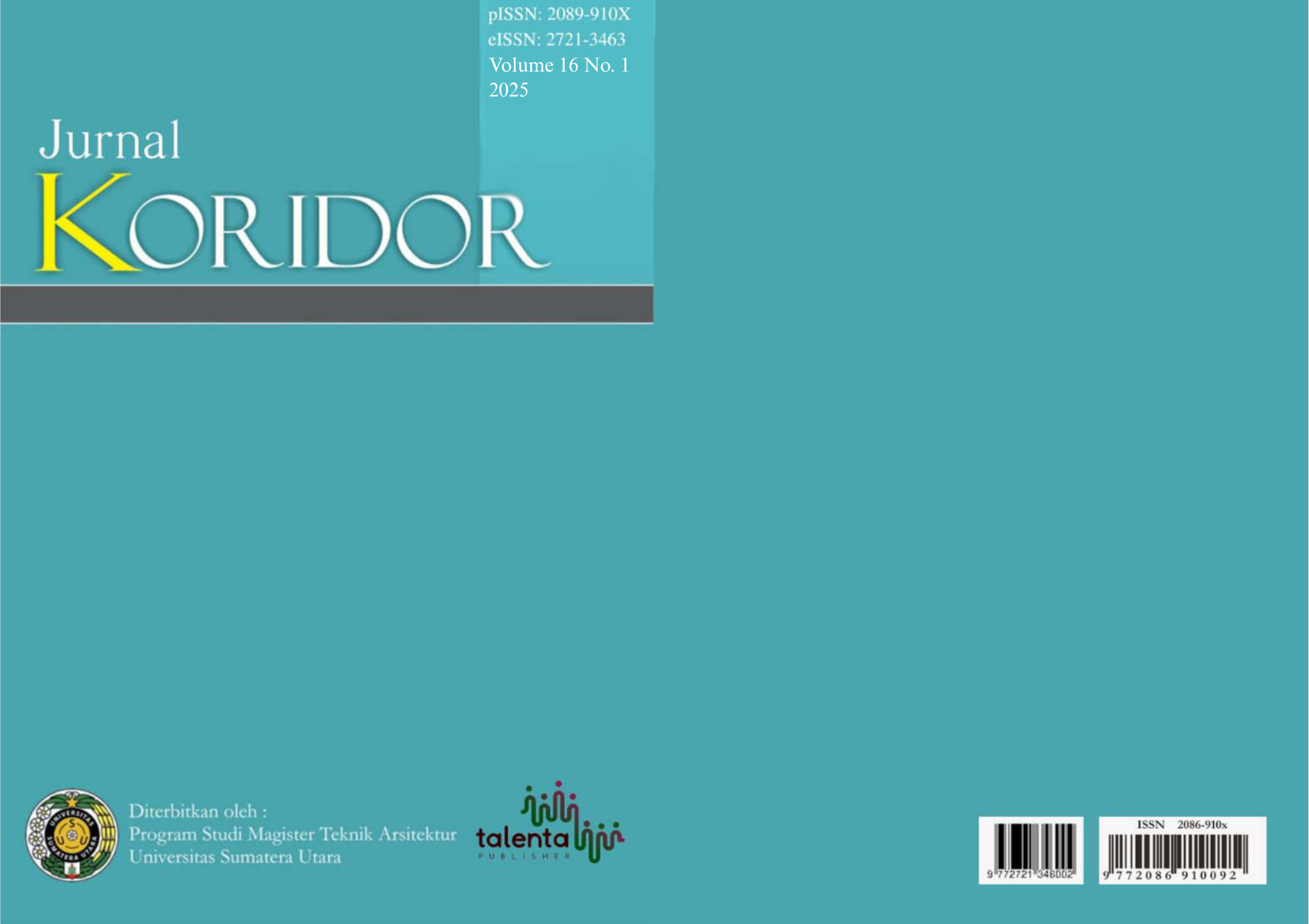 					View Vol. 16 No. 1 (2025): Jurnal Koridor
				