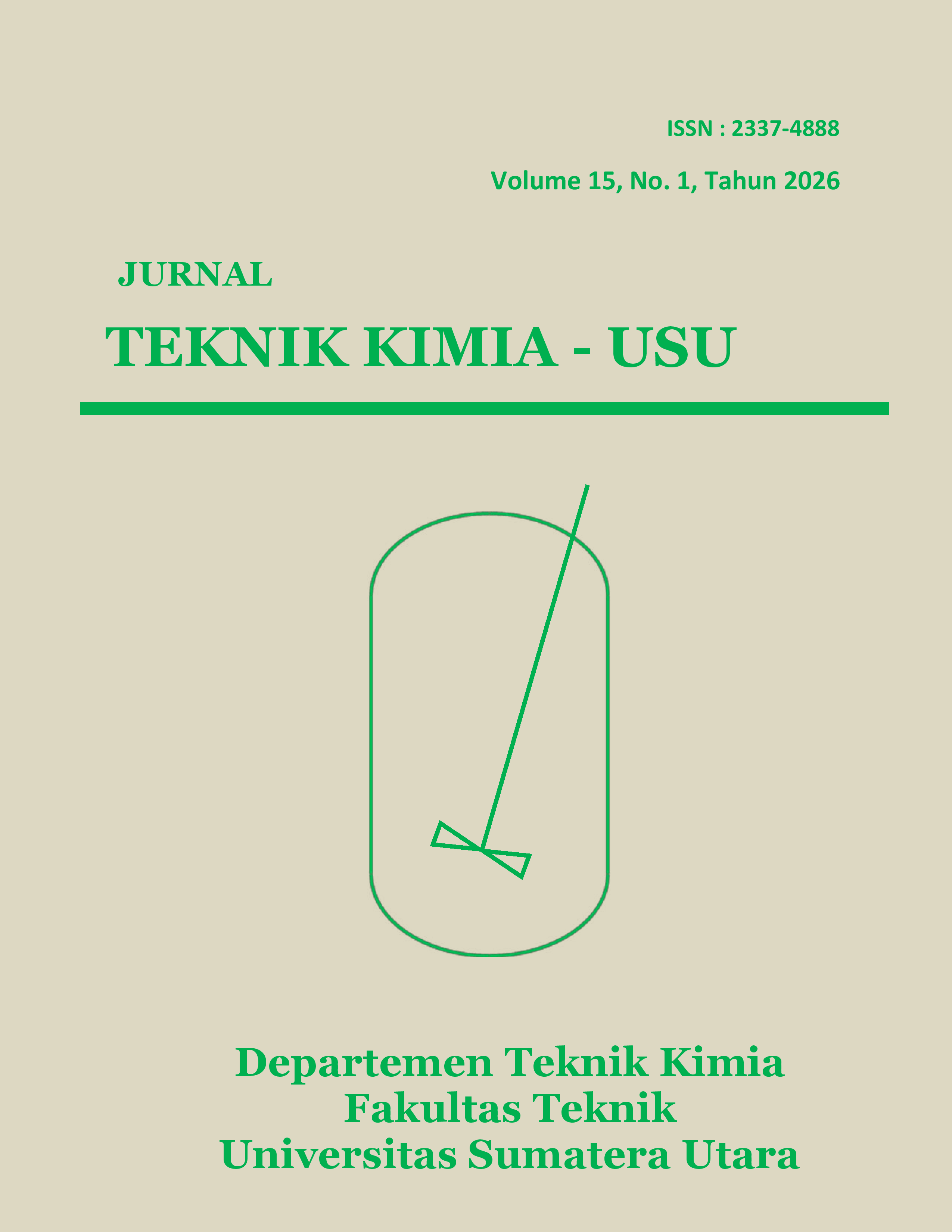 					View Vol. 15 No. 1 (2026): Jurnal Teknik Kimia USU
				